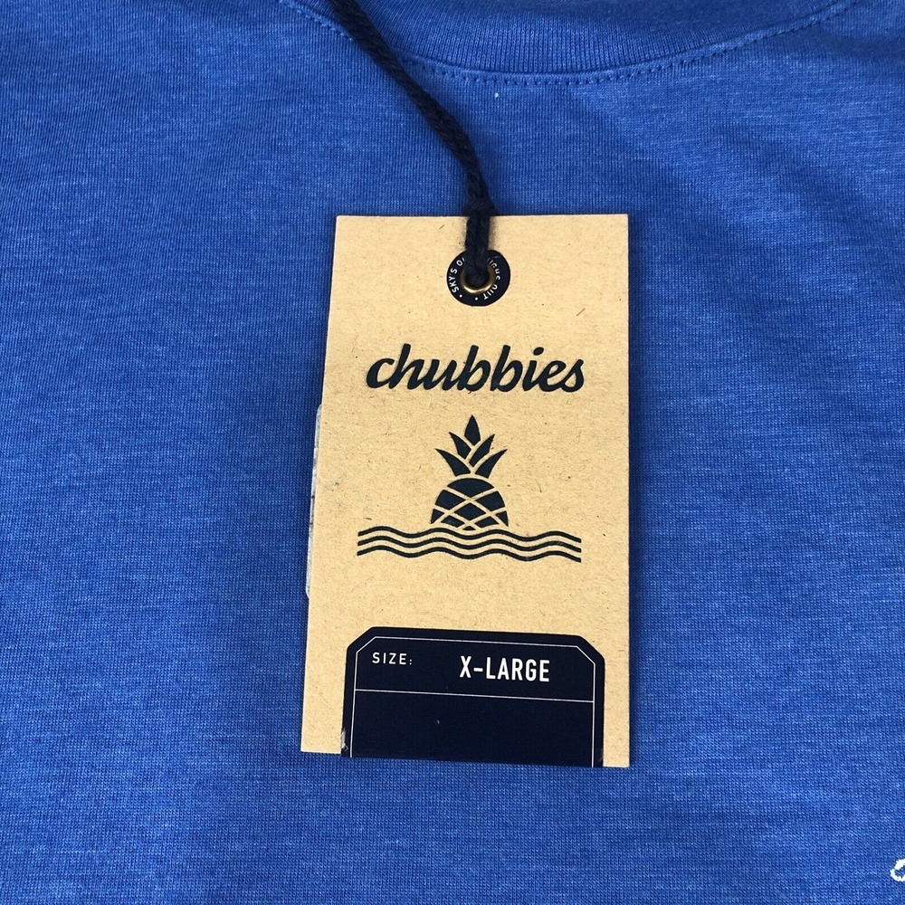 New Men's Chubbies The Relaxer Short Sleeve Blue XL T-Shirt NWT - Picture 4 of 12